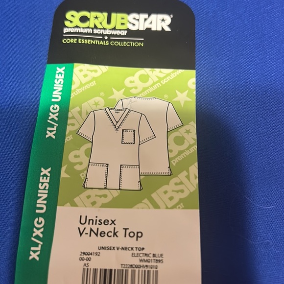 Uniform Blue V neck Uniform Shirt NWT - Picture 3 of 3